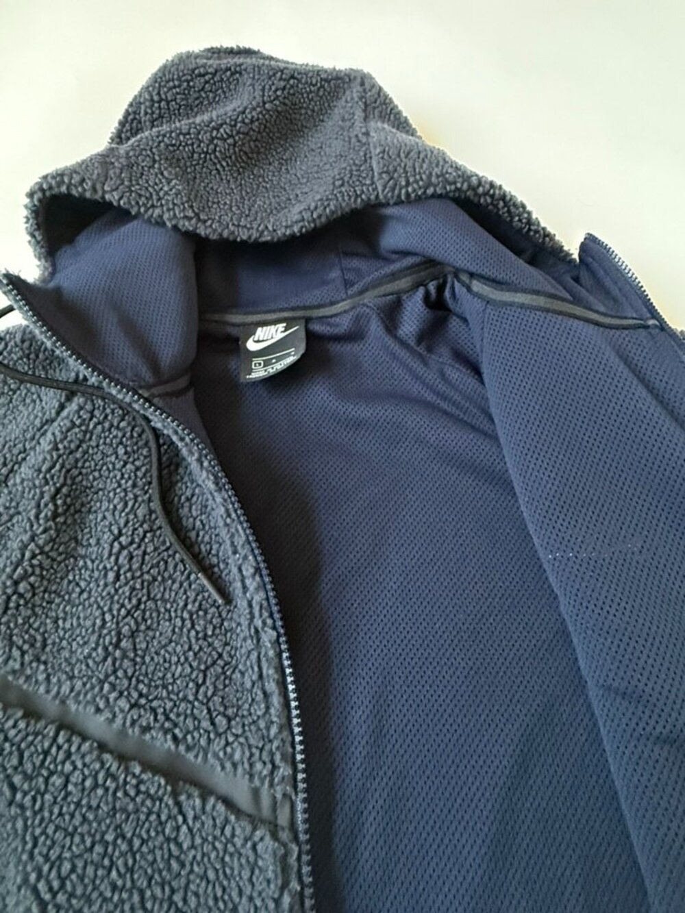 Nike Mens L Full Zip Sherpa Jacket Blue Fleece AQ2767-451 Windrunner Coat Hoodie - Picture 9 of 11
